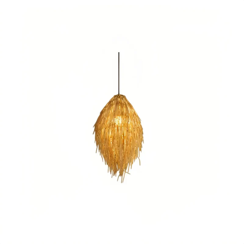 Boho Pendelleuchte aus Rattan für das Esszimmer