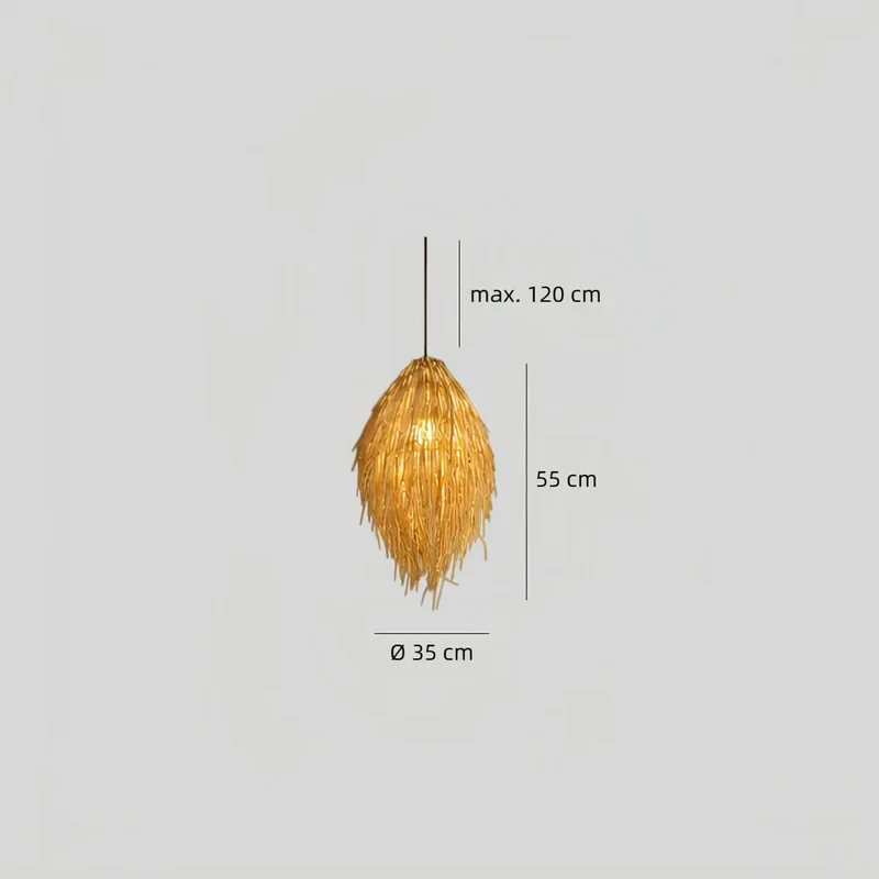 Boho Pendelleuchte aus Rattan für das Esszimmer