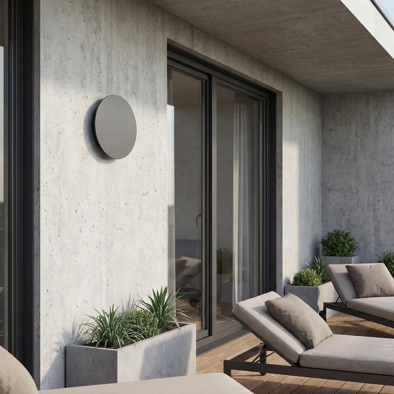Minimalistische, wasserdichte Außenwandleuchte, modernes Design – Néptia