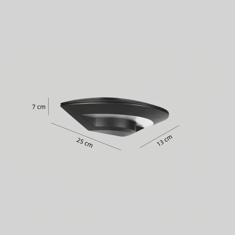Moderne halbrunde Außenwandleuchte in Schwarz IP65