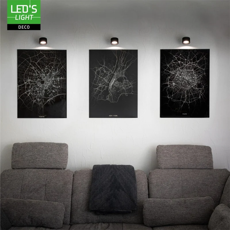 LED's Light 3-in-1 Kabelloser wiederaufladbarer Strahler - Tischleuchte, Klemmleuchte & Wandleuchte - Schwarz