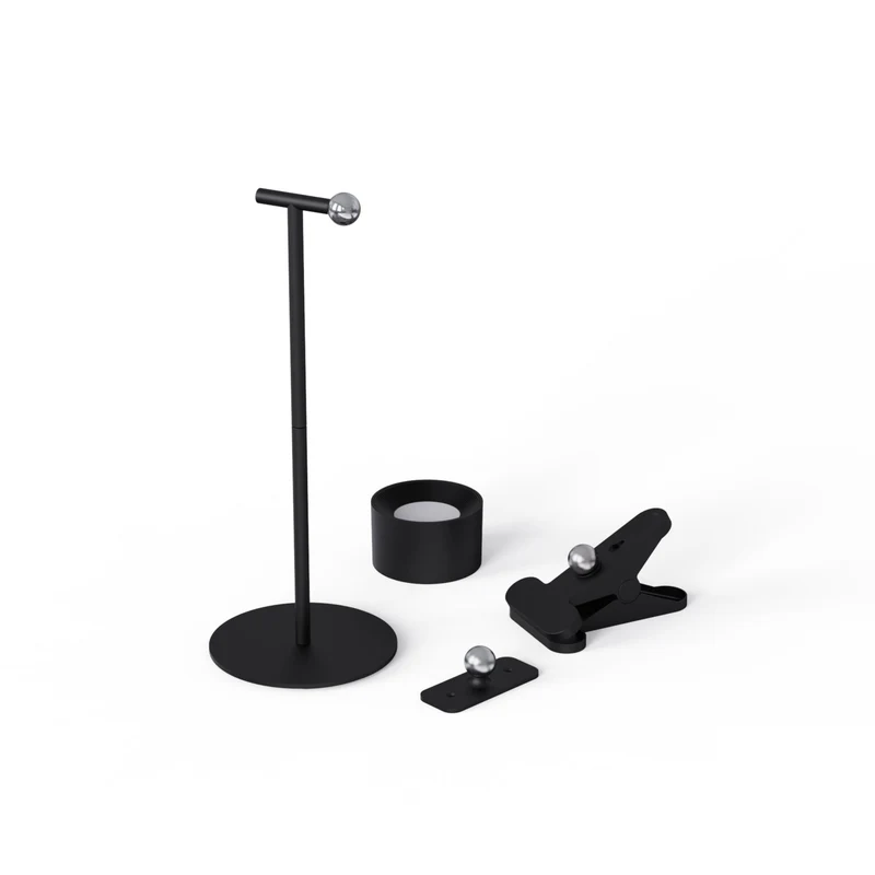 LED's Light 3-in-1 Kabelloser wiederaufladbarer Strahler - Tischleuchte, Klemmleuchte & Wandleuchte - Schwarz