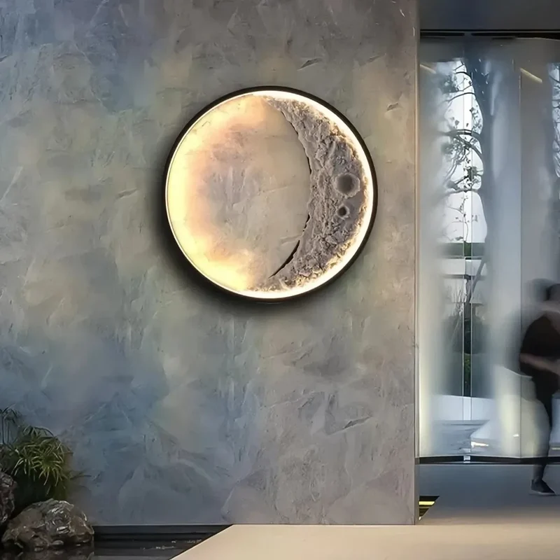 Moderne LED Außenwandleuchte in Mondform – IP65 wetterfest
