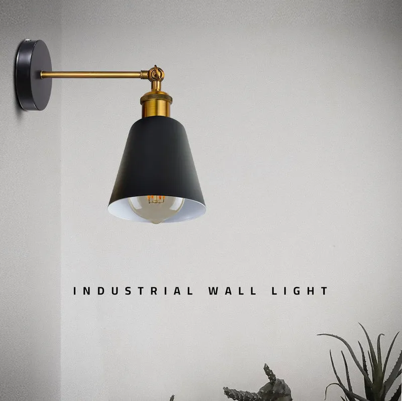 Wandlampe Industrial in Glockenform, schwenkbar E27 ~3382