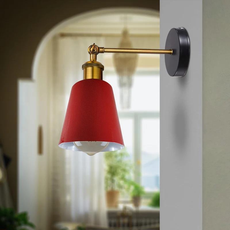 Wandlampe Industrial in Glockenform, schwenkbar E27 ~3382