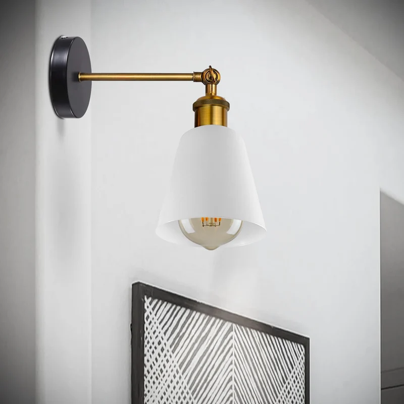Wandlampe Industrial in Glockenform, schwenkbar E27 ~3382