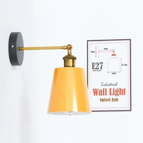 Wandlampe Industrial in Glockenform, schwenkbar E27 ~3382