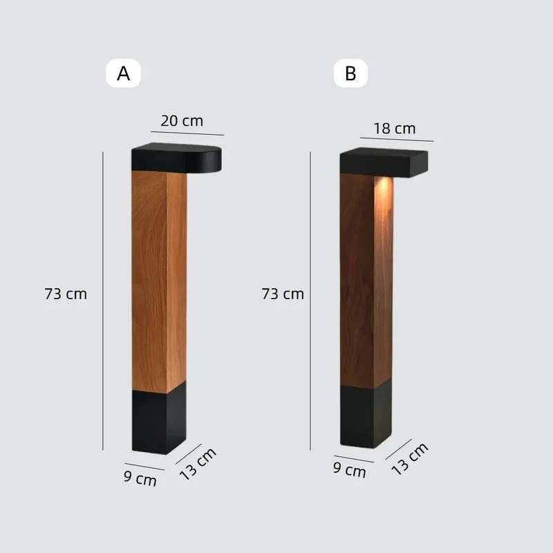 Design-Pollerleuchte in Holzoptik IP65 für den Außenbereich