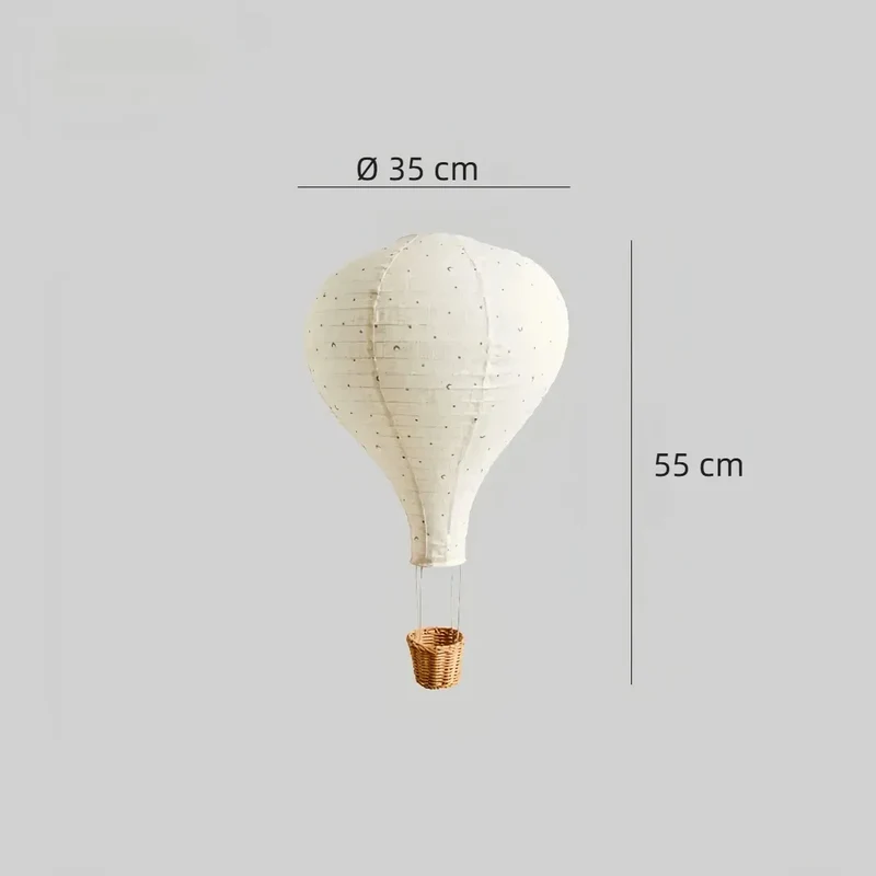 Boho Pendelleuchte fürs Kinderzimmer aus Stoff im Heißluftballon-Design