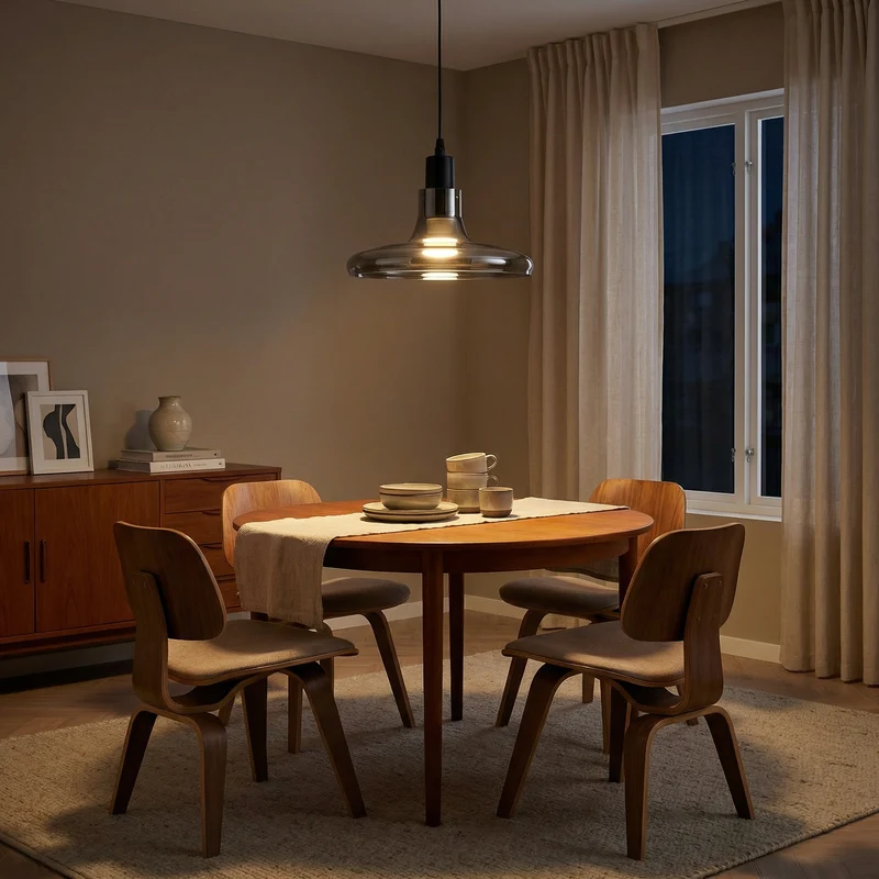 Moderne LED-Hängeleuchte aus Glas und Metall – Raplus