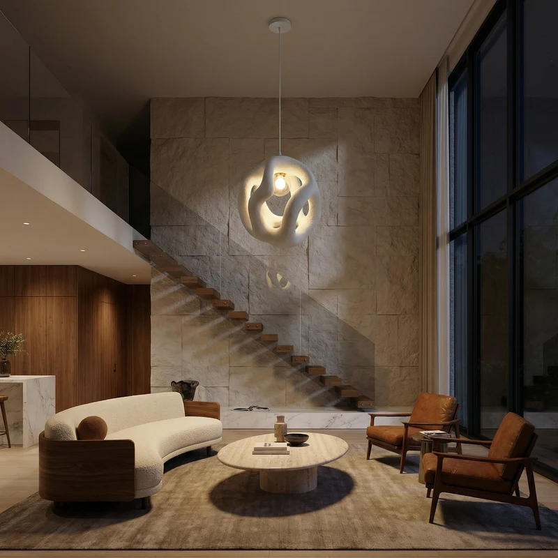 Design-Kronleuchter aus Metall und Polymer mit LED – Ariana