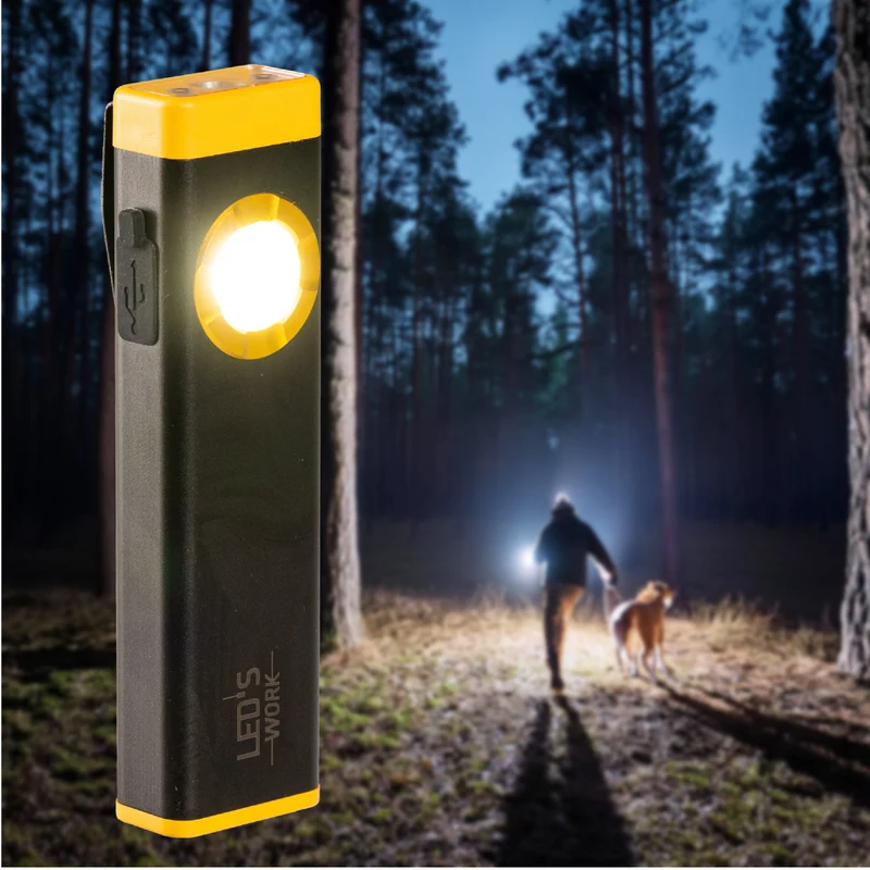 Akku Handlampe LED 300 Lumen - 5000 K, USB-C, Magnet-Clip, 3 Lichtmodi - LED's Work