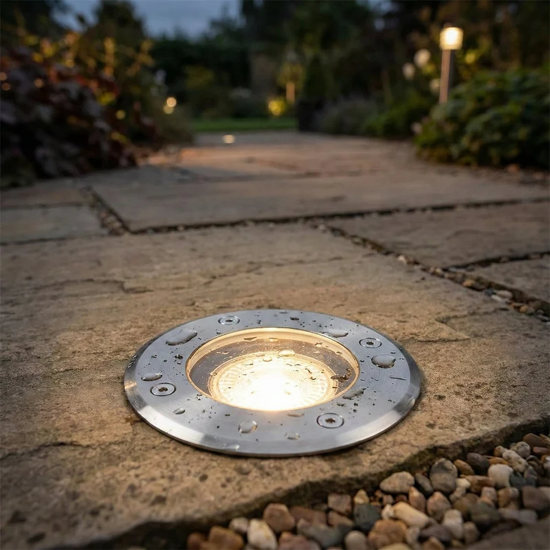 LED Bodenstrahler GU10 rund | Rhodos | Edelstahl | IP66