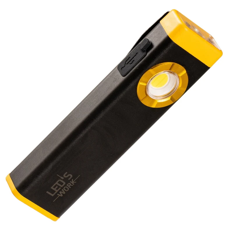 LED Handlampe 500lm 5500K neutralweiß IP55 Schwarz Gelb - LED's Work