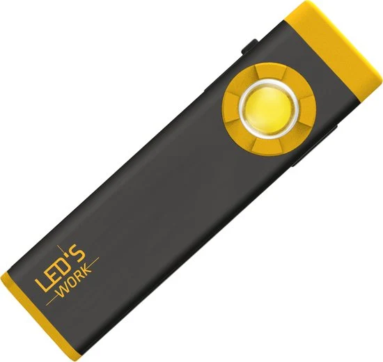 LED Handlampe 500lm 5500K neutralweiß IP55 Schwarz Gelb - LED's Work