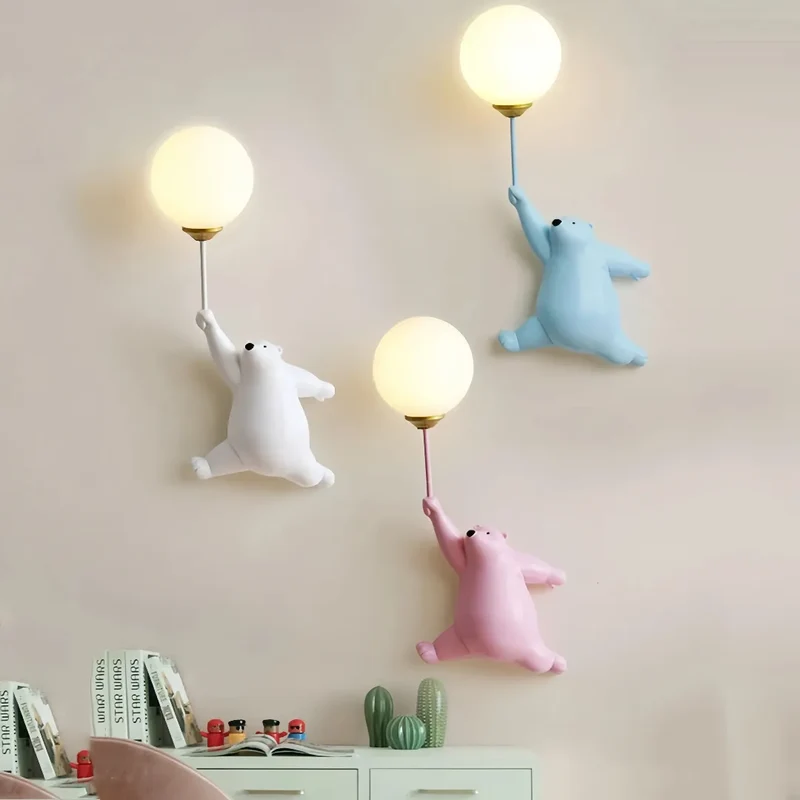 Kinderzimmer Wandleuchte im skandinavischen Eisbär-Design