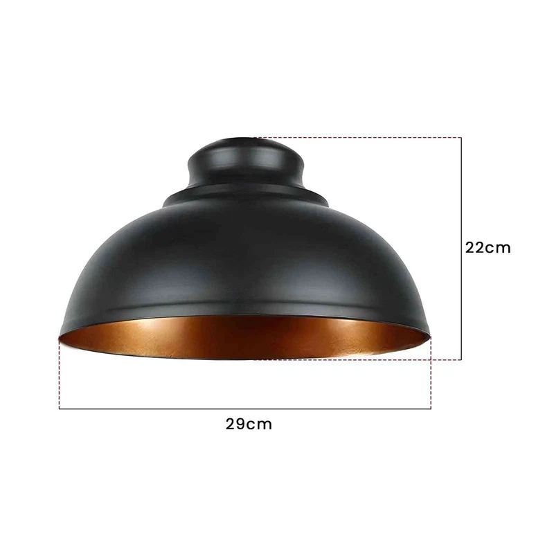 Vintage Lampenschirm Industrie stil Schwarz Metall Lampenschirme | Ø 29cm ~3380