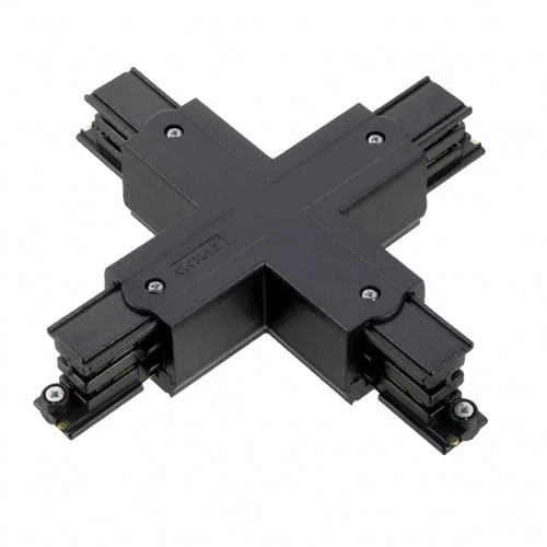 3-Phasen-Schienen-X-Form-Stecker | Schwarz