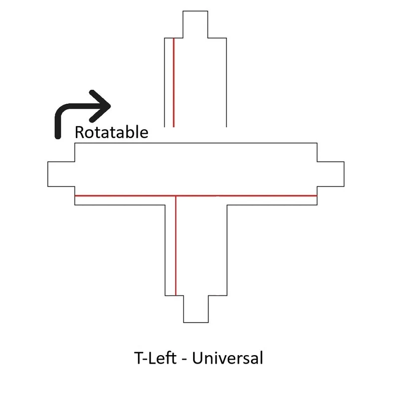 Dreiphasen-Schienen-T-förmiger Innenverbinder | Weiß | Rechts Universal