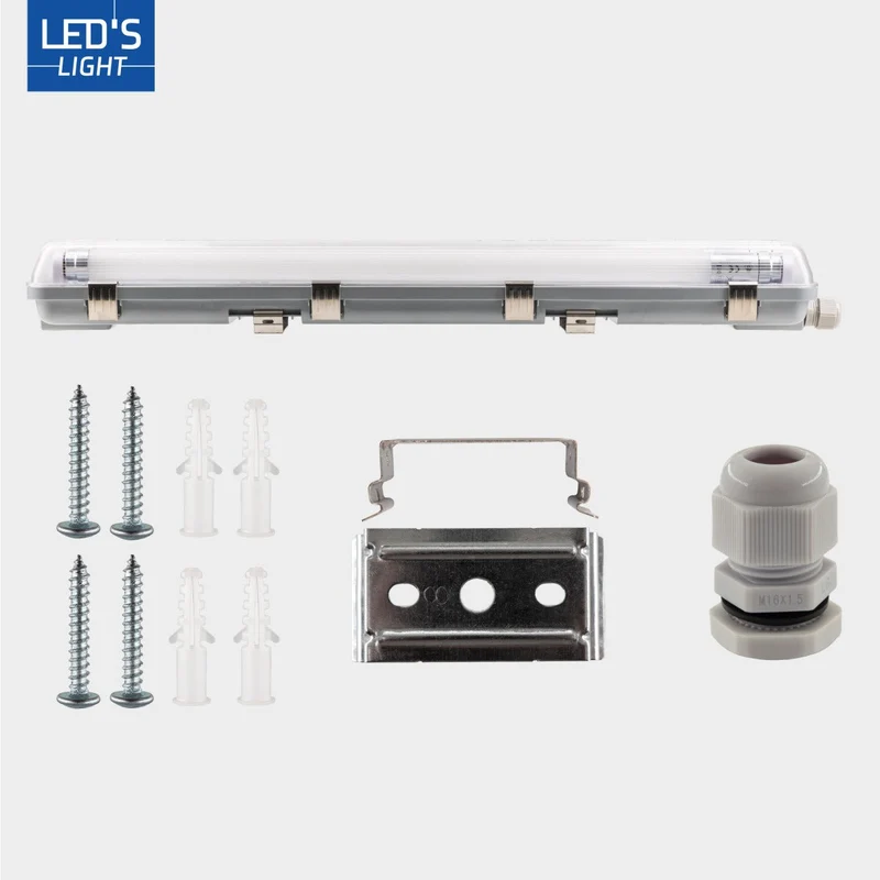 Feuchtraum- Wannenleuchte FRWL1.2 L: 1260 mm, 2x14W grau - LED's Light