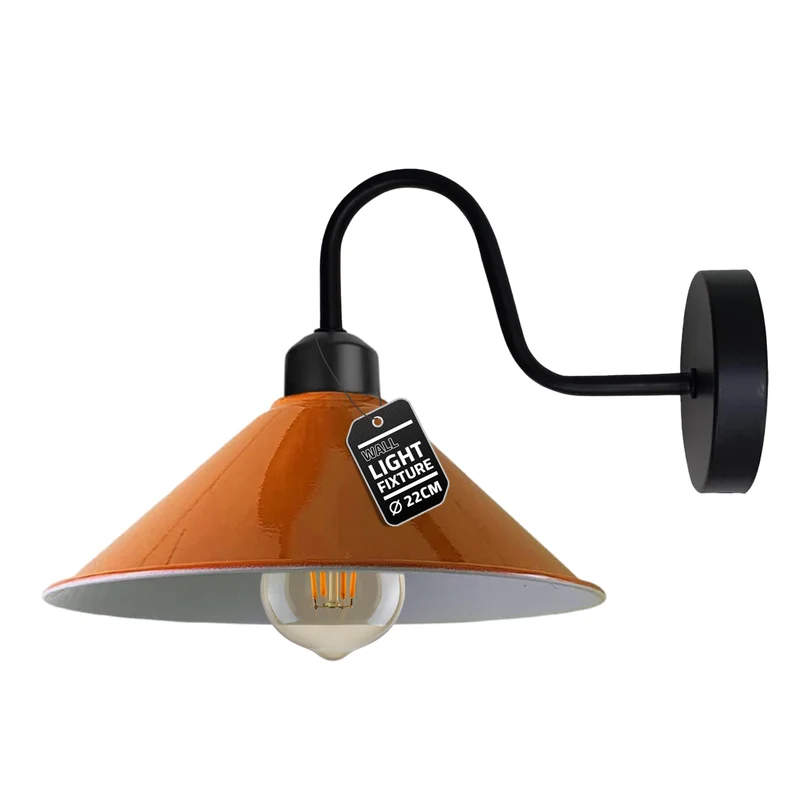 Vintage Wandlampe Industrial Design, Metallschirm für Loft~ 3334