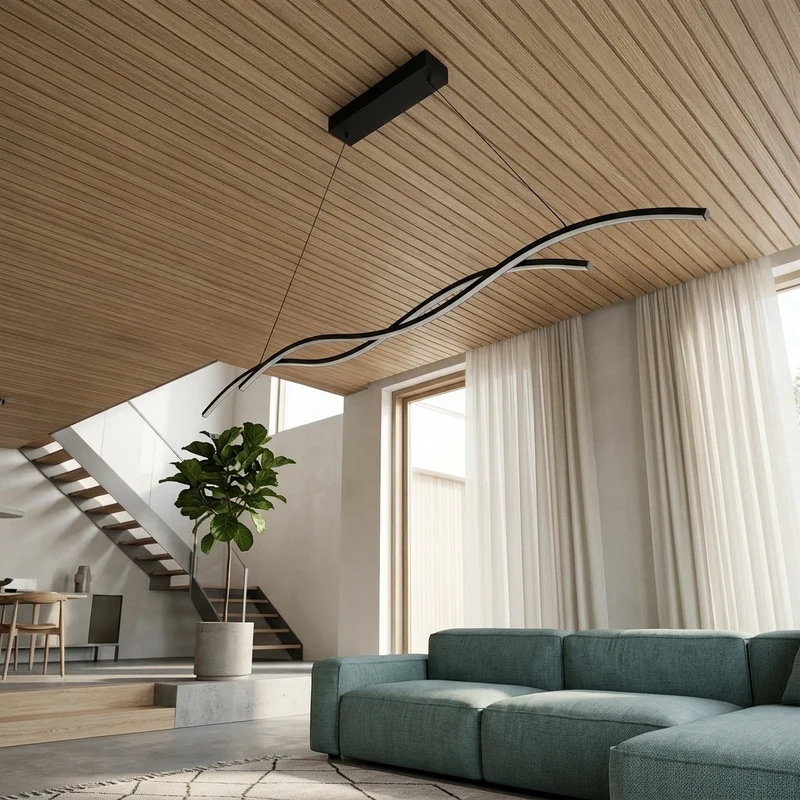 Moderne LED-Hängeleuchte aus minimalistischem Metall – Stévia