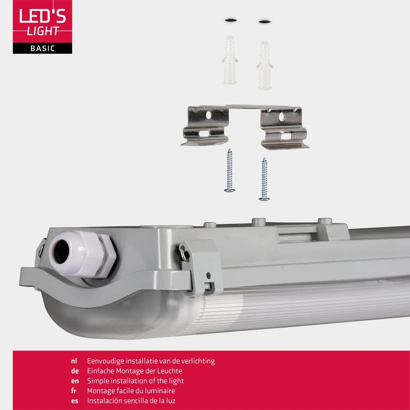 LED-Feuchtraumleuchte 150cm 48W 2x Röhre G13 kaltweiss - 8x Sparpack - Proventa