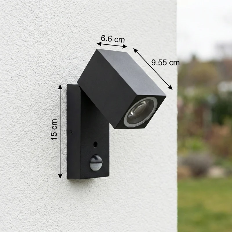 LED neigbare Wandleuchte mit Sensor | GU10-Fassung | IP44