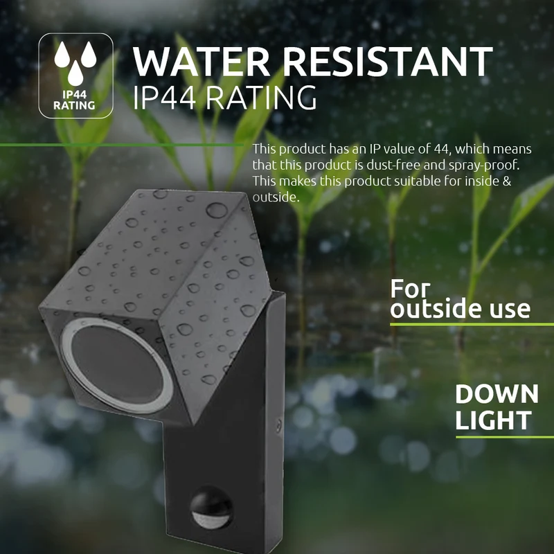 LED neigbare Wandleuchte mit Sensor | GU10-Fassung | IP44