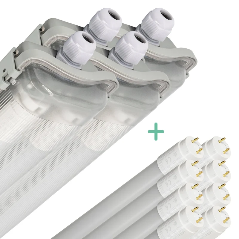 LED-Feuchtraumleuchte 150cm 48W 2x Röhre G13 kaltweiss - 4x Sparpack - Proventa