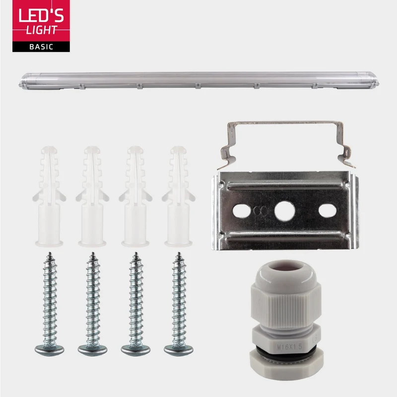 LED-Feuchtraumleuchte 150cm 48W 2x Röhre G13 kaltweiss - 4x Sparpack - Proventa