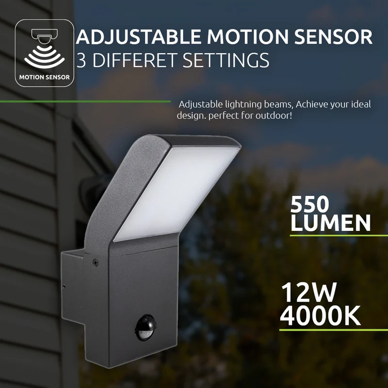 Außenwandleuchte Sensor 12W 4000K | Naturweiß | Singapur