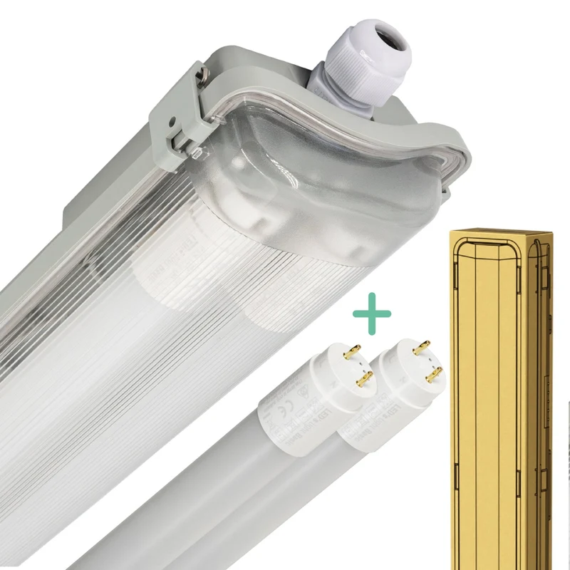LED-Feuchtraumleuchte 150cm 48W 2x Röhre G13 kaltweiss - Proventa