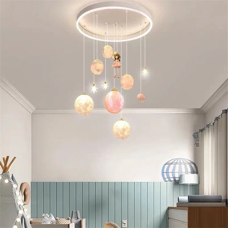Dimmbare LED-Hängeleuchte für Kinderzimmer mit Himmelsdesign – Dringas
