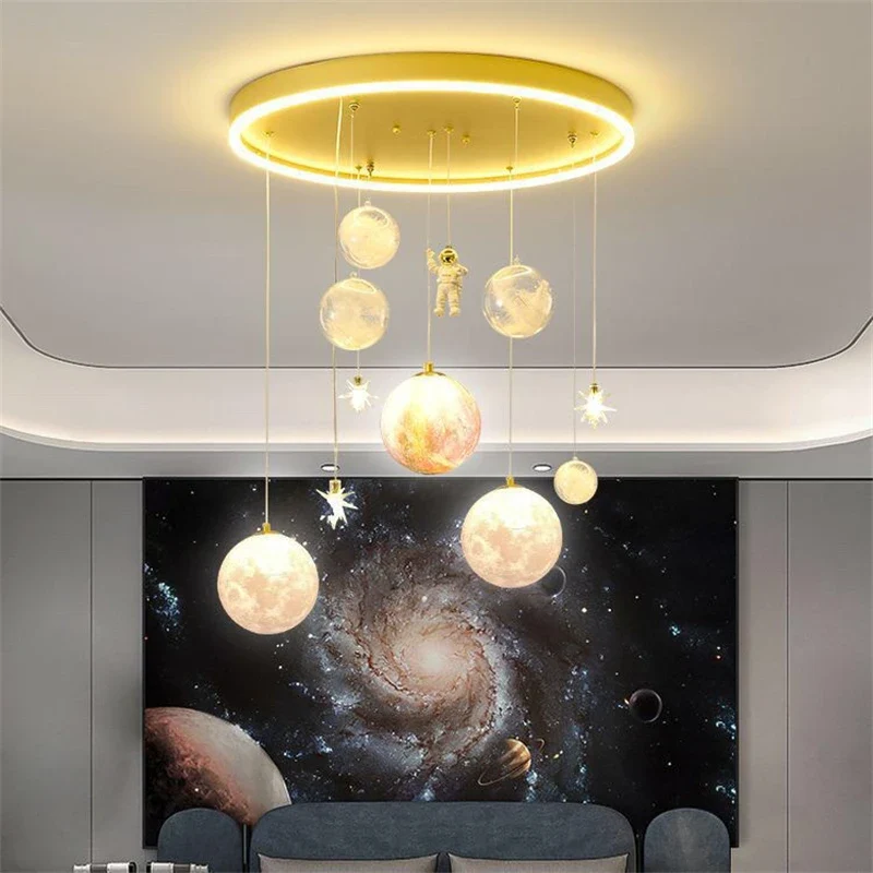 Dimmbare LED-Hängeleuchte für Kinderzimmer mit Himmelsdesign – Dringas