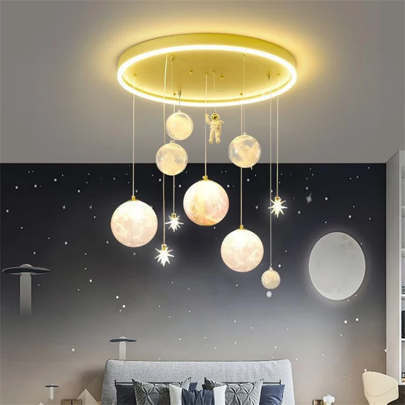 Dimmbare LED-Hängeleuchte für Kinderzimmer mit Himmelsdesign – Dringas