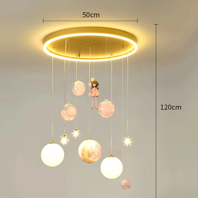 Dimmbare LED-Hängeleuchte für Kinderzimmer mit Himmelsdesign – Dringas
