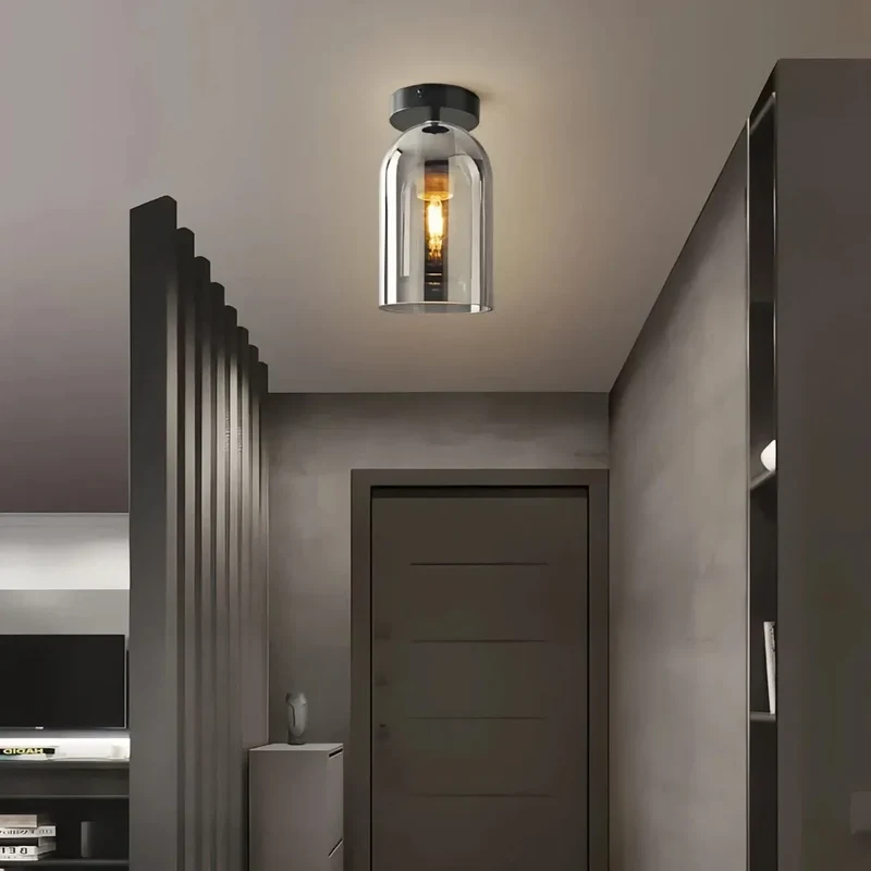 Moderne LED-Deckenleuchte aus Glas für Flur & Eingangsbereich