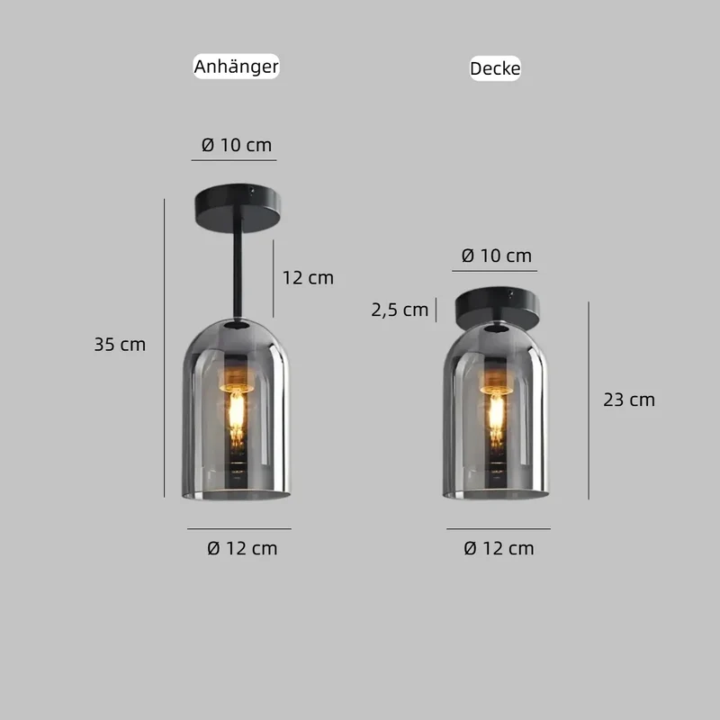 Moderne LED-Deckenleuchte aus Glas für Flur & Eingangsbereich