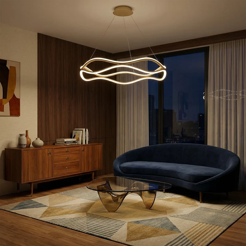 Aluminium LED Pendelleuchte Dimmbar Modernes Design – Roumeas