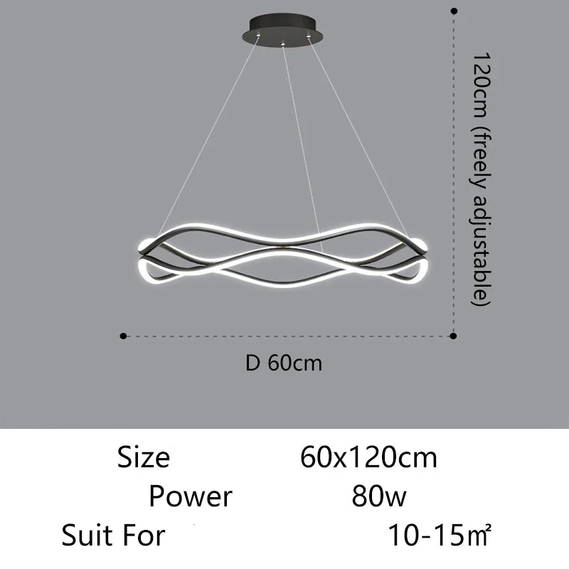 Aluminium LED Pendelleuchte Dimmbar Modernes Design – Roumeas