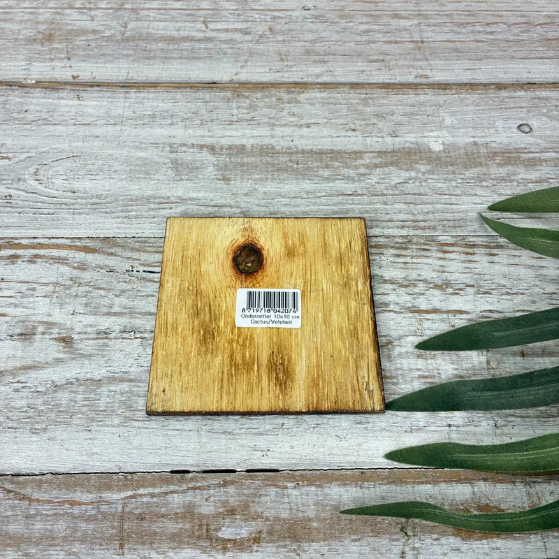 Untersetzer 10cm Kaktus Echinocactus Ingens Holz Mehrfarbig Deko