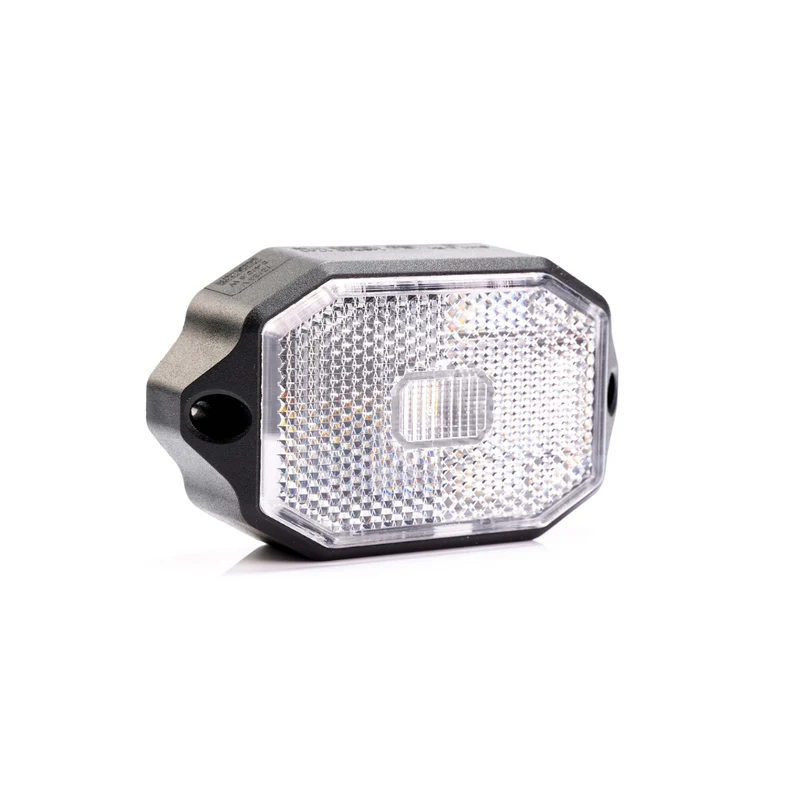 Fristom FT-069 Weiße LED-Begrenzungsleuchte mit Reflektor/flacher Halterung