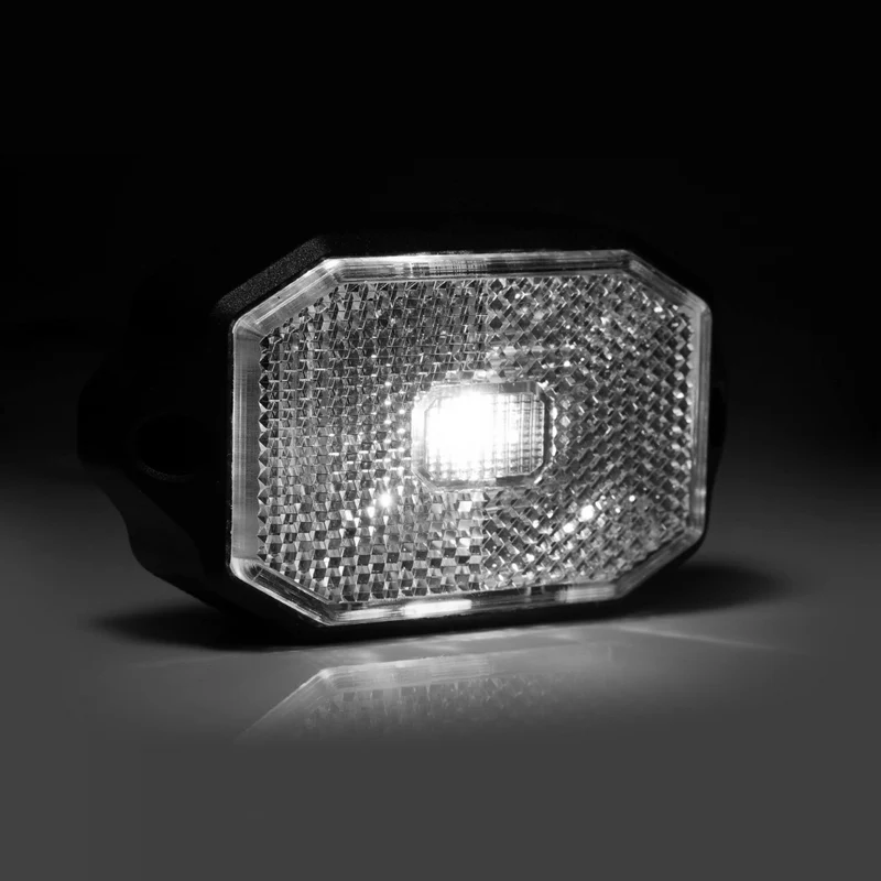 Fristom FT-069 Weiße LED-Begrenzungsleuchte mit Reflektor/flacher Halterung