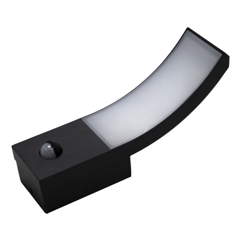 LED-Wandleuchte mit Sensor | 9W | Kurve | IP54 | 4000K – Naturweiß