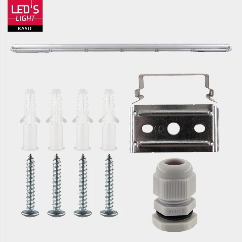 LED-Feuchtraumleuchte 150cm 24W 1x Röhre G13 kaltweiss - 8x Sparpack - Proventa