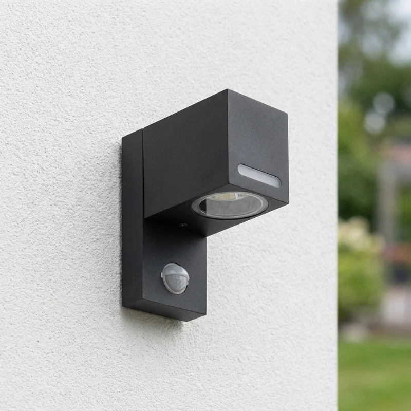 LED Wandleuchte quadratisch GU10 | mit Sensor | IP44