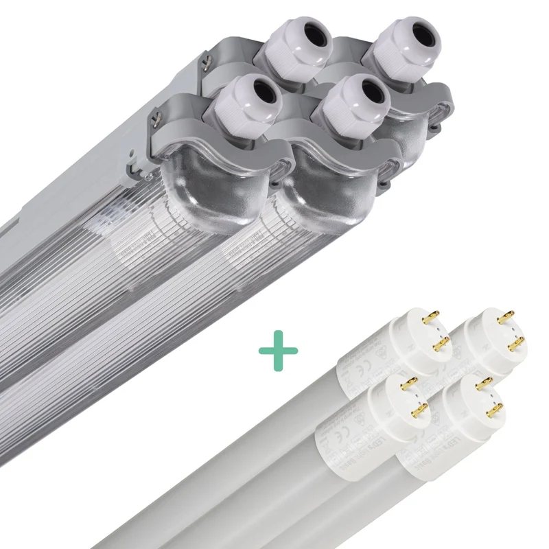LED-Feuchtraumleuchte 150cm 24W 1x Röhre G13 kaltweiss - 4x Sparpack - LED's Light