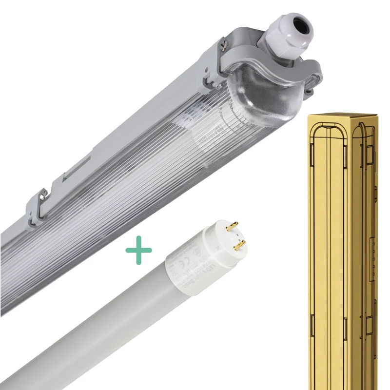 Feuchtraumleuchte mit LED-Röhre 60 cm 9W neutralweiß IP65 - LED's Light