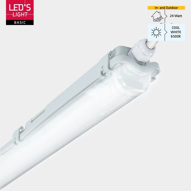 LED-Feuchtraumleuchte 150cm 24W 1x Röhre G13 kaltweiss - LED's Light